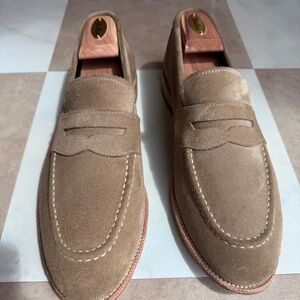 Meermin Taupe/Suede Leather Penny Loafers Mens US Sz 11.5